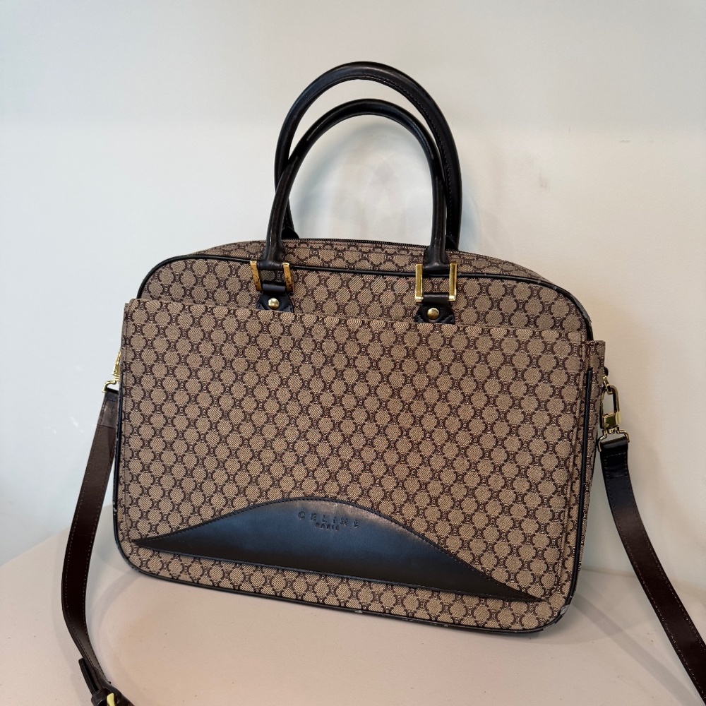 Celine Triomphe Monogram Document Briefcase